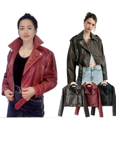 Chaqueta Eco Cuero de Mujer Prelavado Colores Surtidos x 16 Unds.Talla: XS - S - M - L