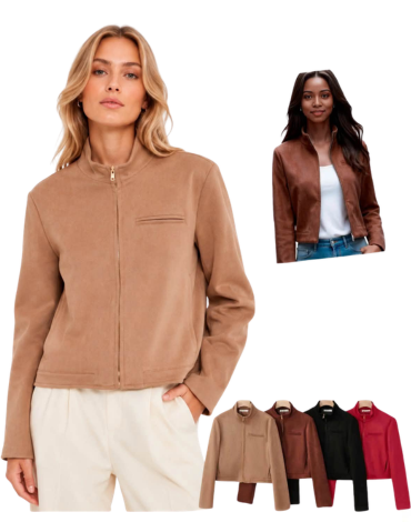 Chaqueta Mujer Gamuza Colores Surtidos x 16 Unds.Talla : S - M - L - XL