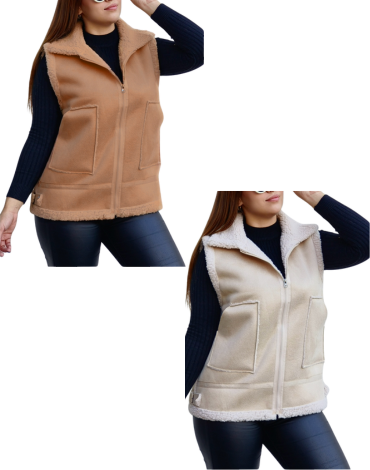 Chaqueta de Dama con Chiporro Colores Surtidos x 12 Unds.Talla: S/M y L/XL