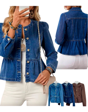 Chaqueta de Jean Mujer Colores Surtidos x 12 Unds.Talla: S - M - L