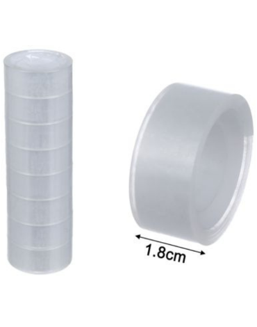 12 Set de Cinta Scotch Transparente (1 Set Trae: 8 PCS) Medida: 18 MM x 15 Metros.