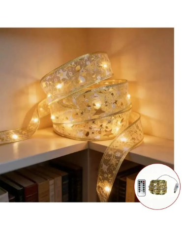 Cinta de Navidad con Luz USB x 12 Unds. Medida: 5 Metros aprox.