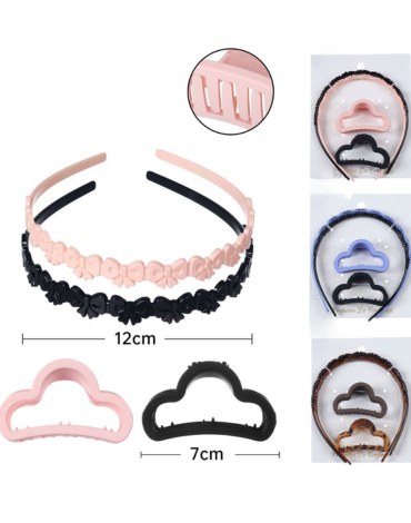 12 Set de Cintillo con Gancho Tiburón Colores Surtidos (1 Set Trae: 4 PCS)