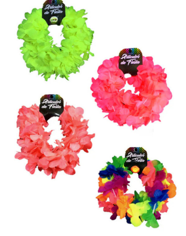 6 Set de Cintillo Elasticado Flúor Hawaiano( 1 Set Trae: 6 PCS)