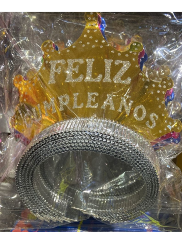 6 Set de Cintillo Plástico Feliz Cumpleaños.(1 Set Trae: 6 PCS)