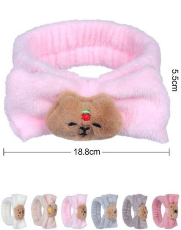 Cintillo Plush de SPA Colores Surtidos x 12 Unds.Medida: 18.8 x 5.5 cm aprox.