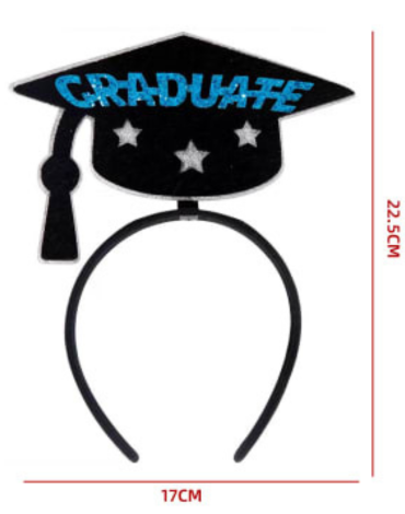 Cintillo de Graduación Modelo Birrete x 6 Unds.Medida:22.5 x 17 cm aprox.