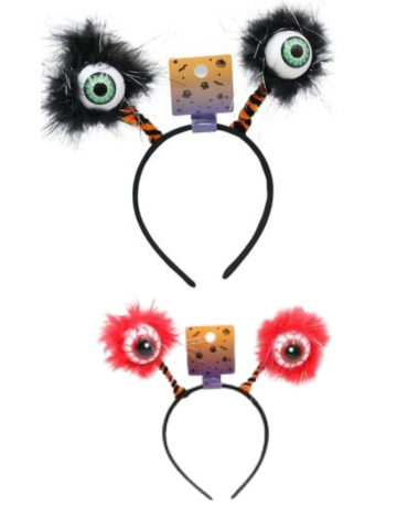 Cintillo de Halloween Ojos Dos Colores x 12 Unds.Medida: Estándar