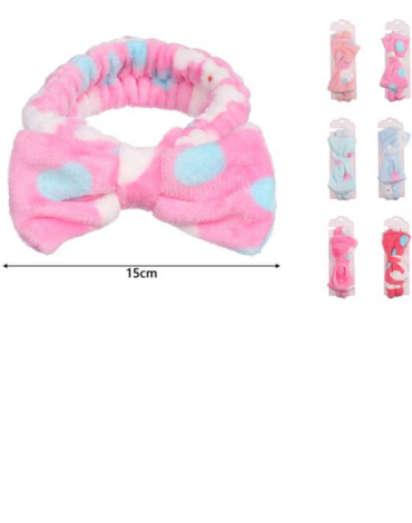 Cintillo de Spa Plush Modelos Surtidos  x 12 Unds.Medida:15 cm aprox.