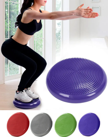 Cojin Sensorial Propioceptivo Yoga Balones + Inflador x 10 Unds. Medidas: 34 cm aprox