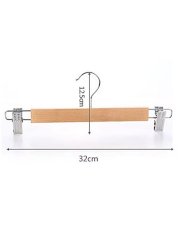 Colgador Madera con Pinzas x 20 Unds. Medida: 32 cm aprox.