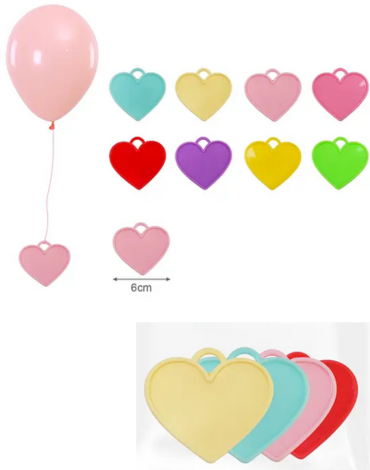 12 Set de Colgante Corazón para Decoración de Globos Colores Surtidos (1 Set Trae: 4 PCS)