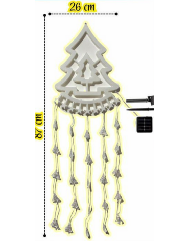 Colgante Navideño Solar Árbol x 4 Unds.Medida:26 x 87 cm aprox.