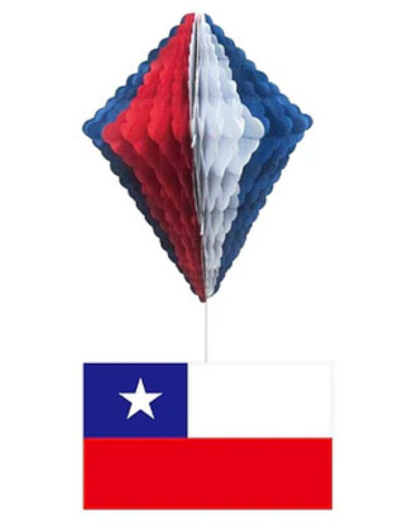 Colgante de Papel Fiestas Patrias x 12 Unds. Medida: 55 cm aprox.