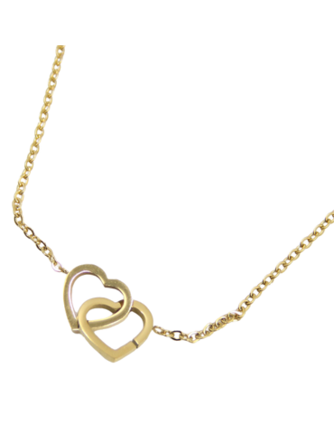 Collar de Acero Doble Corazón x 12 Unidades.
