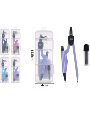 6 Set de Compas con Accesorios Colores Surtidos (1 Set Trae: 2 PCS)