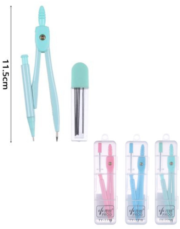 12 Set de Compas con Accesorios Colores Surtidos (1 Set Trae: 2 PCS)