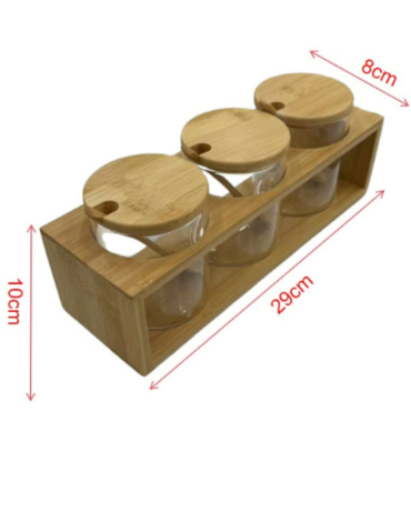 4 Set de Condimentos de Vidrio.(1 Set Trae: 3 PCS)
