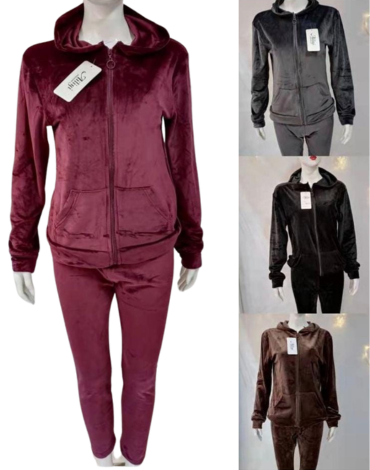 Conjunto Buzo Plush de Mujer con Gorro Colores Surtidos x 120 Unds Talla: XL - 2XL - 3XL