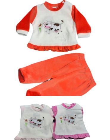 Conjunto Plush de Niñas x 4 Unds. Talla: 0.3 - 3 .6 Meses