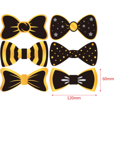 12 Set de Corbata de Cartón Año Nuevo Modelos Surtidos (1 Set Trae: 6 PCS)