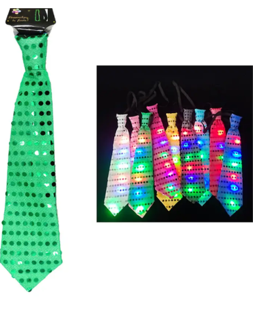 Corbata de Fiesta con Luz x 12 Unds.