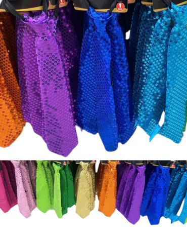 Corbata de Lentejuelas x 12 Unds.  Medidas: 32 x 8 cm aprox.