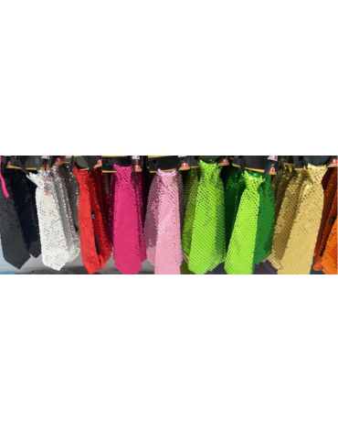 Corbata de Lentejuelas x 12 Unds.  Medidas: 32 x 8 cm aprox.