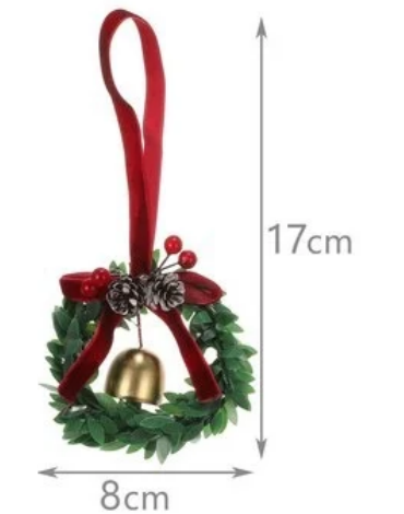 Corona de Navidad Modelo Único x 6 Unds. Medida:17 x 8 cm aprox.