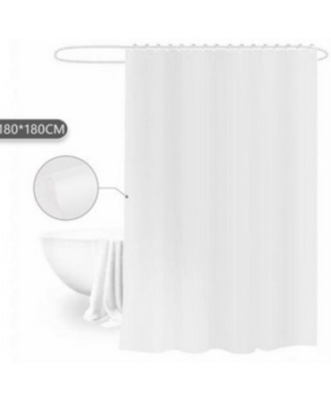 Cortina de Baño con Argollas  x 6 Unds. Medidas: 180 x 180 cm aprox.