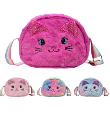 Cosmetiquero Peludito Diseño Gatito Colores Surtidos x 6 Unds.Medida: 22 x 8 x 18 cm aprox.