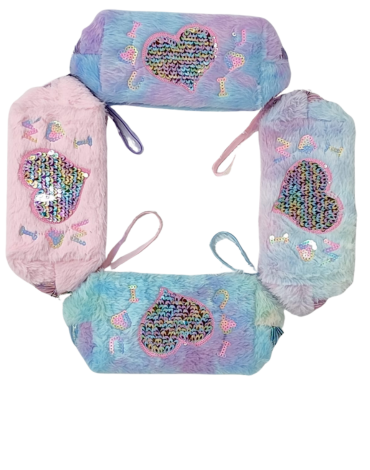 Cosmetiquero Peluche Colores Surtidos x 12 Unds.Medida: 17 x 7 x 11 cm aprox