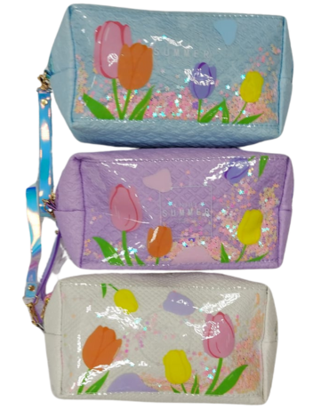 Cosmetiquero Eco Cuero Colores Surtidos x 12 Unds.Medida: 23 x 10 x 10 cm aprox
