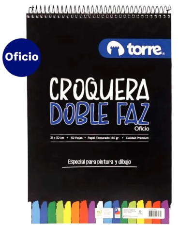 Croquera Oficio Torre 50 Hojas x 4 Unds. Medidas:21 x 32 cm aprox
