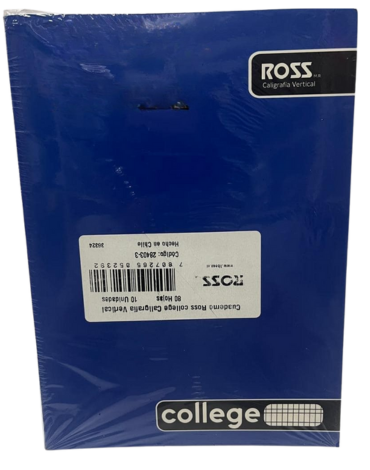 Cuaderno College Caligrafía Vertical Liso 80 Hojas  x 10 Unds.