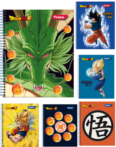 Cuaderno Universitario Dragon Ball 7 Mm 100 Hojas Torre x 10 Unds.