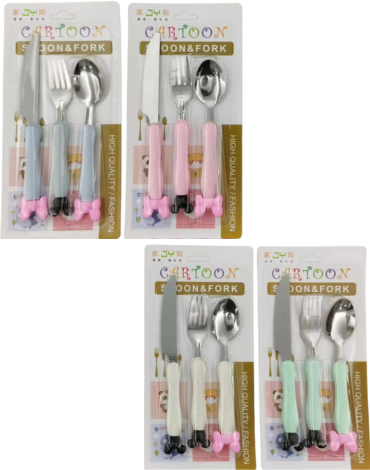 12 Set de Cubiertos  para Bebe Colores Surtdos.(1 Set Trae: 3 PCS)