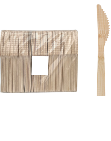 6  Set de Cuchillo de Bambú . Medida : 14 cm aprox (1Set Trae: 100 PCS)