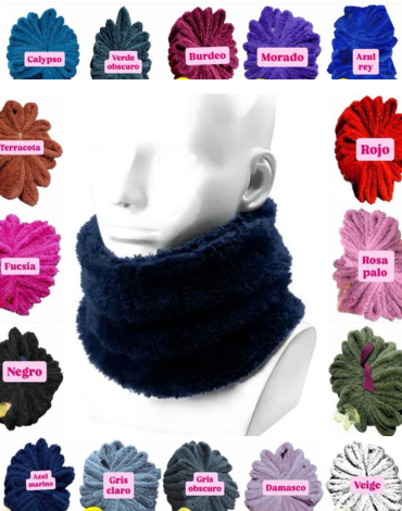 Cuello Peludito para Adulto (Elegir Color) x 12 Unds. Medida: Estándar
