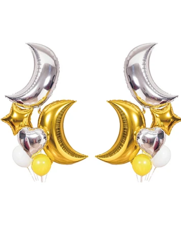 6 Set de Globos Luna y Estrellas (1 Set Trae 6 Pcs)
