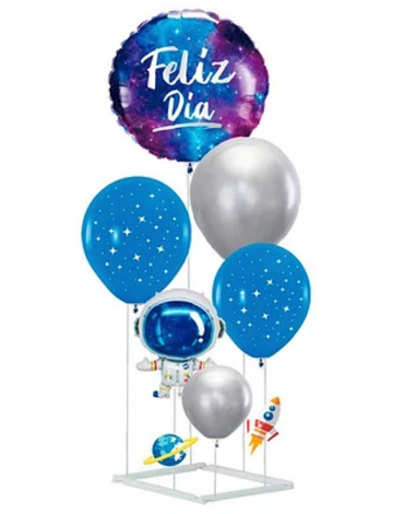 6 Set de Globos Feliz Día con Base (1 Set Trae 6 Pcs)