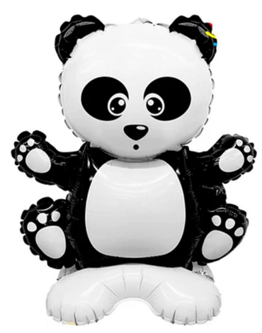 Globo Metálico Oso Panda con Base x 12 Unds. Medida: 40*60 cm aprox