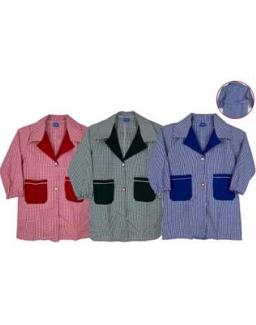 Delantal Cuadrille Escolar  Niño x 12 Unds. Tallas : 2 - 4 - 6
