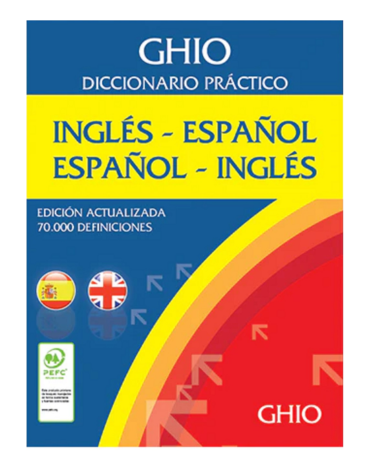 Diccionario Práctico GHIO Español - Ingles x 3 Unds.