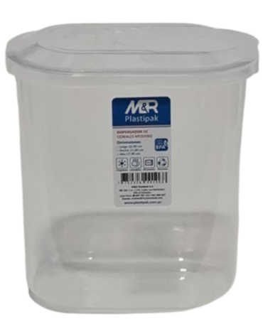 Envase Dispensador de Cereales x 4 Unds. Medida: 1 litro aprox.