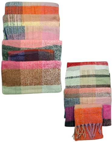 Echarpe Cuadros Colores Surtidos x 6 Unds.