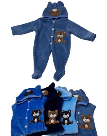 Enterito Osito Plush para Bebe  x 4 Unds. Tallas: 0 a 3 meses