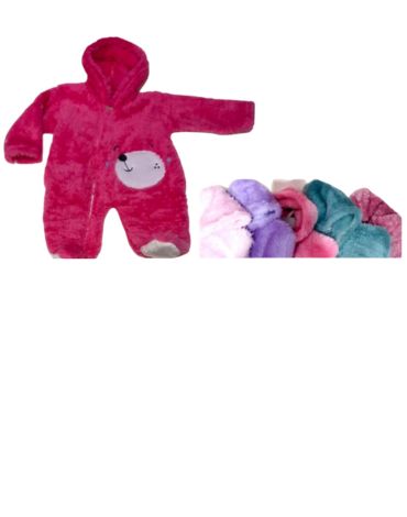 Enterito Osito Peludito para Bebe  x 4 Unds. Tallas: 0 a 3 meses