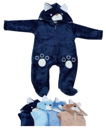 Enterito Plush de Bebe  x 4 Unds. Tallas: 3 a 9 Meses