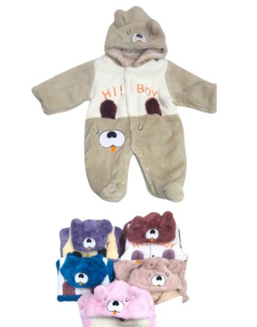 Enterito Plush Forrado para Niña(o) x 6 Unds. Tallas: 3 a 9 Meses